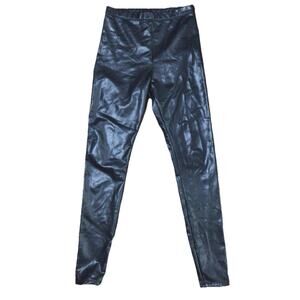 H&M Women's Stretchy Faux Leather Leggings Pants Size XS
